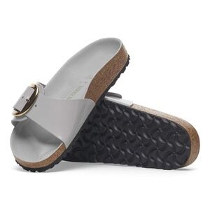 Womens Sz EU 38 US 7 -Birkenstock Madrid Big Buckle Natural Leather Sandals Grey